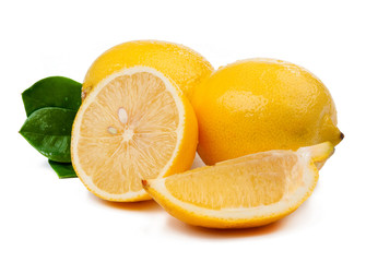 lemons and slice isolated