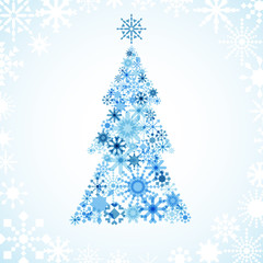 Naklejka na ściany i meble Snowflake Christmas Tree