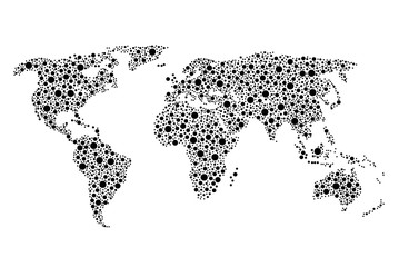 World map of dots.