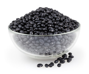 Black beans isolated on white background with clipping path