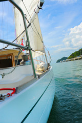 Fototapeta premium Yacht in the open sea