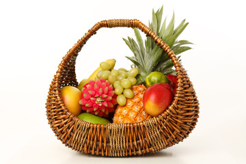 Fruit in a wicker basket