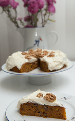 Homemade carrot cake. Diet backery
