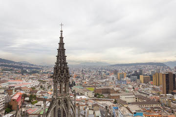 Aerial view rooftops Quito Ecuador South America