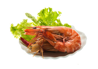 Boiled king prawns