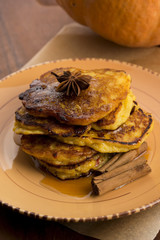 Pumpkin Fritters with cinnamon