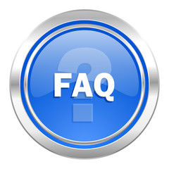 faq icon, blue button