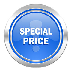 special price icon, blue button