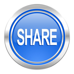 share icon, blue button
