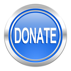 donate icon, blue button