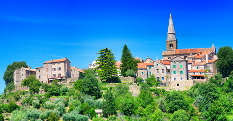 Panorama miasta Groznjan,Chorwacja.