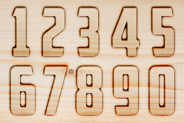 numbers on wood