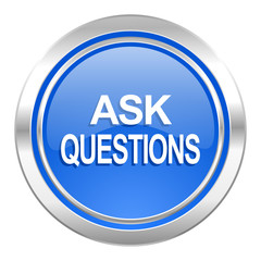 ask questions icon, blue button