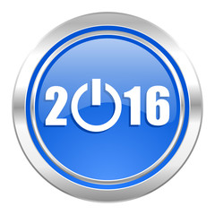 new year 2016 icon, blue button, new years symbol