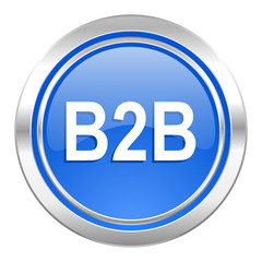 b2b icon, blue button