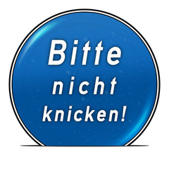 bg20 ButtonGrafik UmschlagButton ub10 - Nicht knicken blau g2562