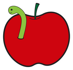 Apple with Worm