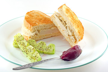 Roast Chicken Sandwich On Toasted White Bread