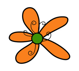 Orange Daisy Drawing