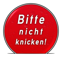 bg22 ButtonGrafik UmschlagButton ub12 - Nicht knicken rot g2564