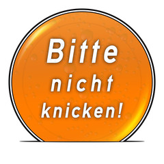 bg23 ButtonGrafik UmschlagButton ub13 Nicht knicken orange g2565