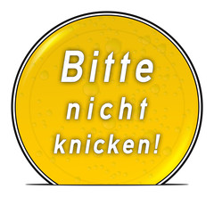 bg24 ButtonGrafik UmschlagButton ub14 - Nicht knicken gelb g2566