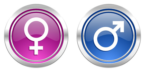 male female gender vector icons