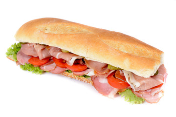 Prosciutto sandwich isolated
