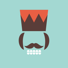 Abstract Christmas Card Nutcracker Retro