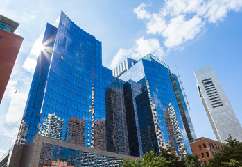 Fototapeta na wymiar Modern buildings in The financial district of Boston - USA