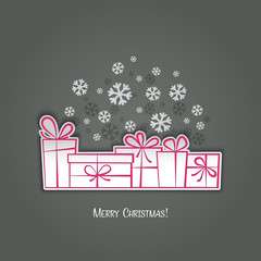Obraz na płótnie Canvas Merry Christmas gift greeting card. Paper design