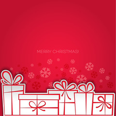 Merry Christmas gift greeting card. Paper design