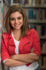 Portrait Of A Student In A Library