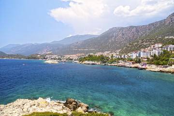 Fototapeta na wymiar Kas town near Antalya by the Mediterranean coast of Turkey