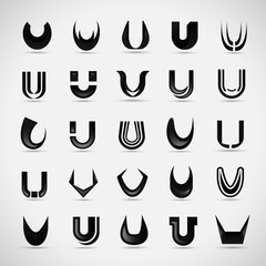 Letter Icons Set - Isolated On Gray Background © milosdizajn