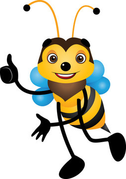 Bee Vector Cartoon Illustration