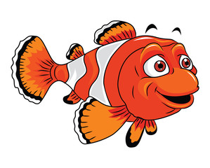 Fototapeta premium Clown Fish Cartoon Illustration