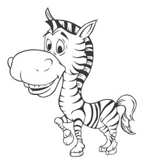 Black and white Zebra Cartoon