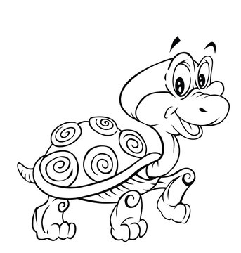 Black and white Turtle Cartoon