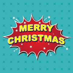 Merry christmas comic bubble speech