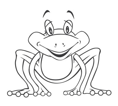 Black and white Frog Cartoon