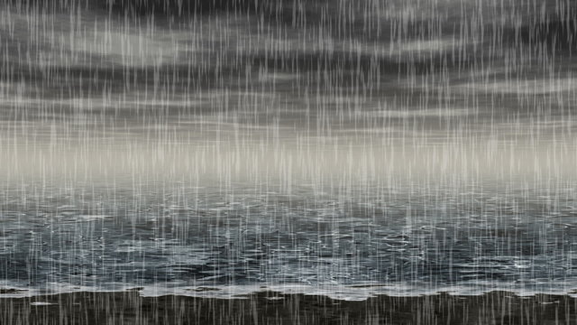 Rainy sea landscape generated seamless loop video