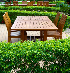 Outdoor sitting area on a rooftop