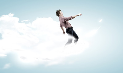 Man on cloud