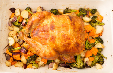 Roasted turkey plate with mixed vegetables