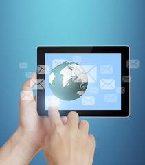 touch- tablet in hands