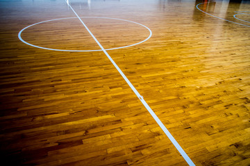 wooden floor basketball court