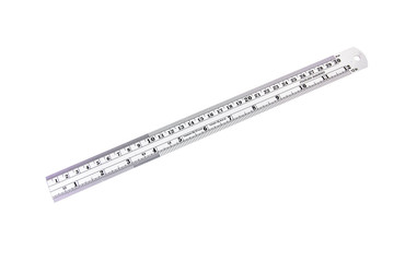 Metal ruler isolated on white background