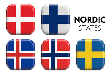 Obraz premium Scandinavian Flags