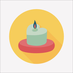 Valentine's Day candle flat icon with long shadow,eps10